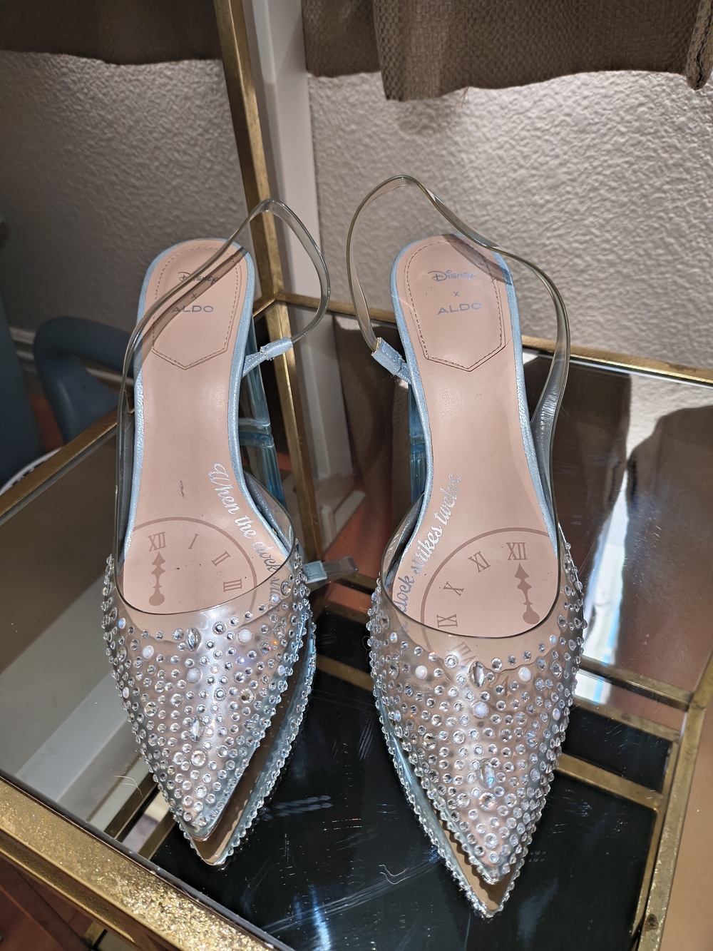 Aldo Crystal-Studded Slingback Pumps Cinderella Disney Collab